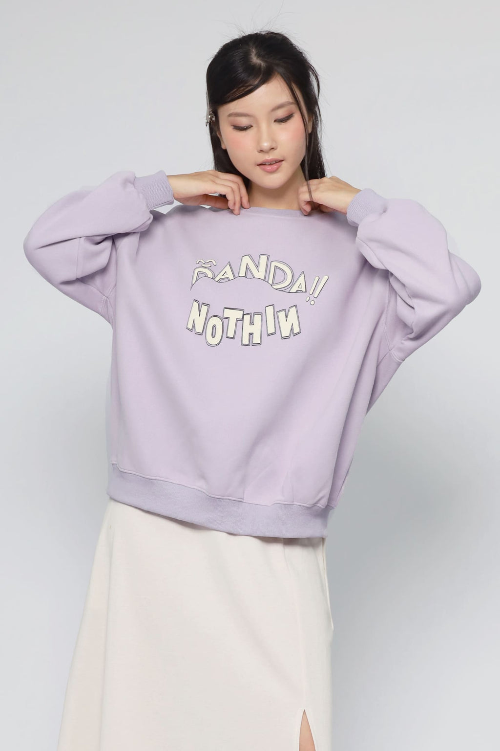 JOY - Nothin Printed Pullover in Liliac Purple