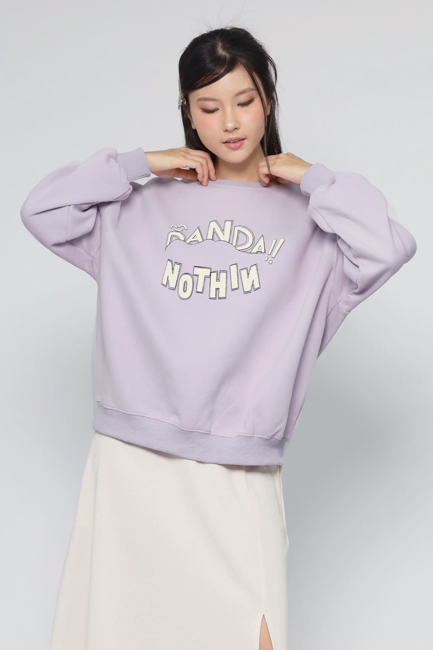 JOY - Nothin Printed Pullover in Liliac Purple