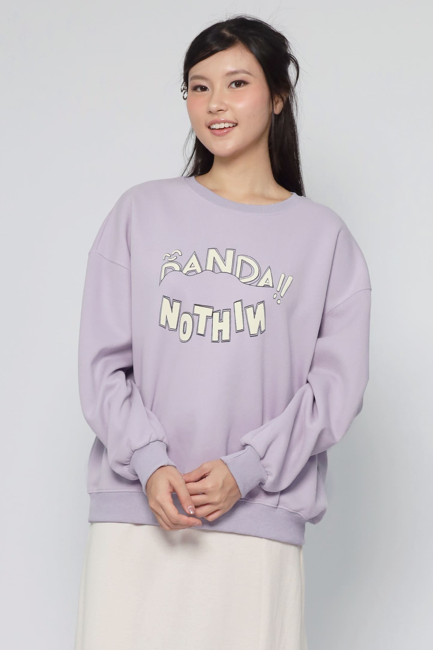 JOY - Nothin Printed Pullover in Liliac Purple