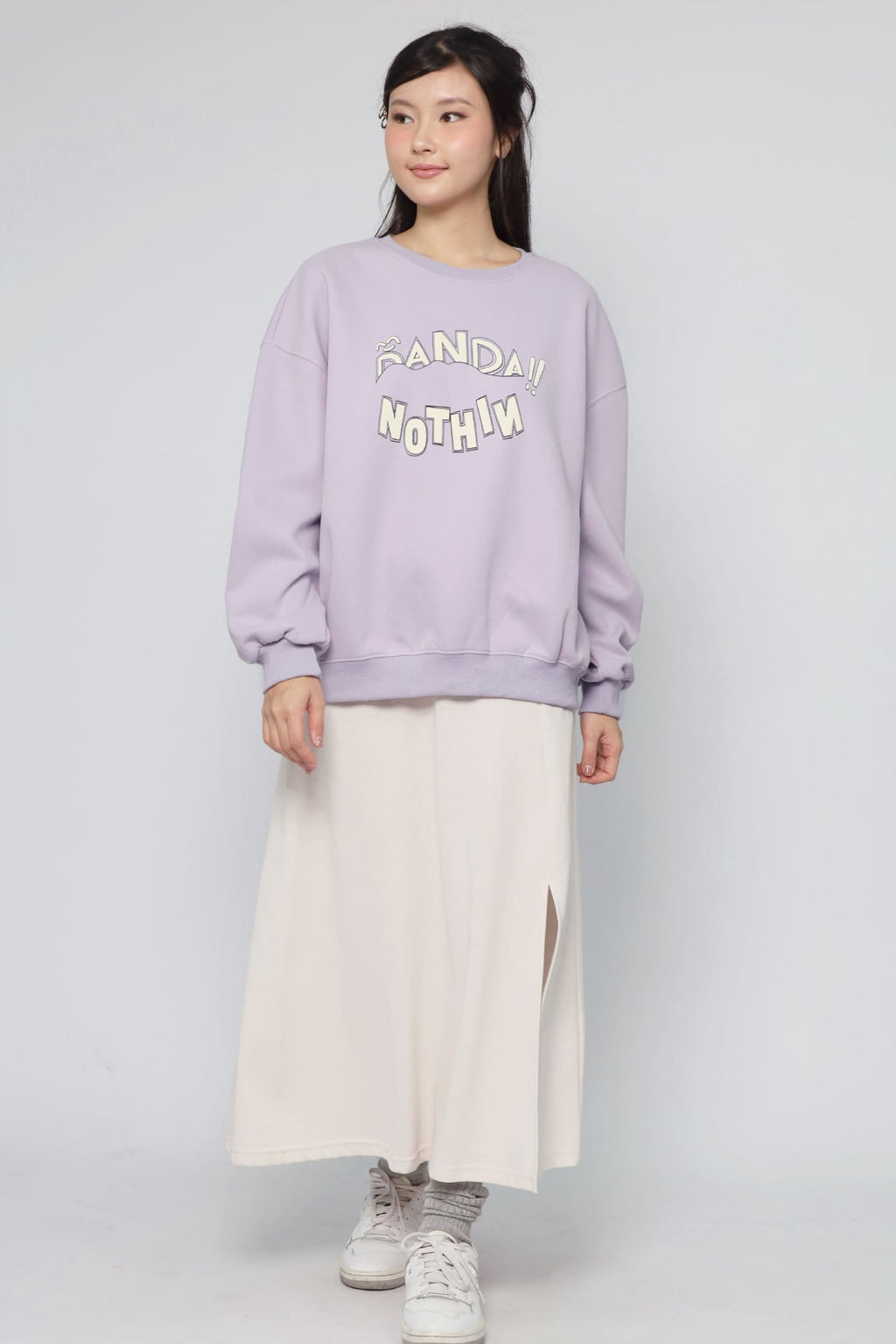 JOY - Nothin Printed Pullover in Liliac Purple