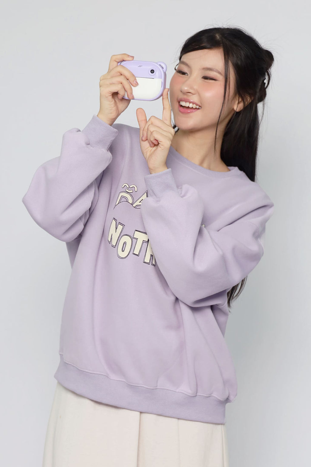 JOY - Nothin Printed Pullover in Liliac Purple