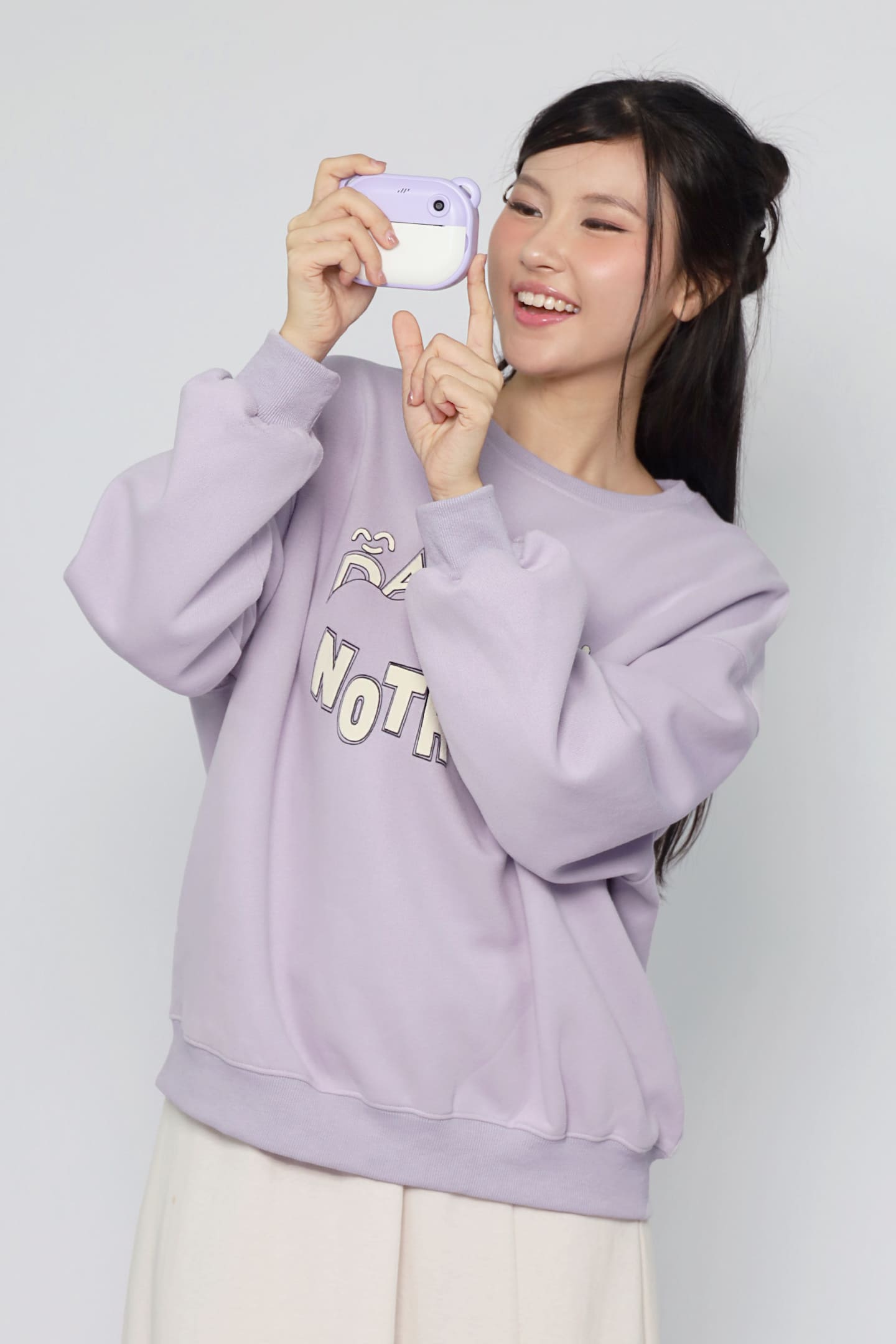 JOY - Nothin Printed Pullover in Liliac Purple