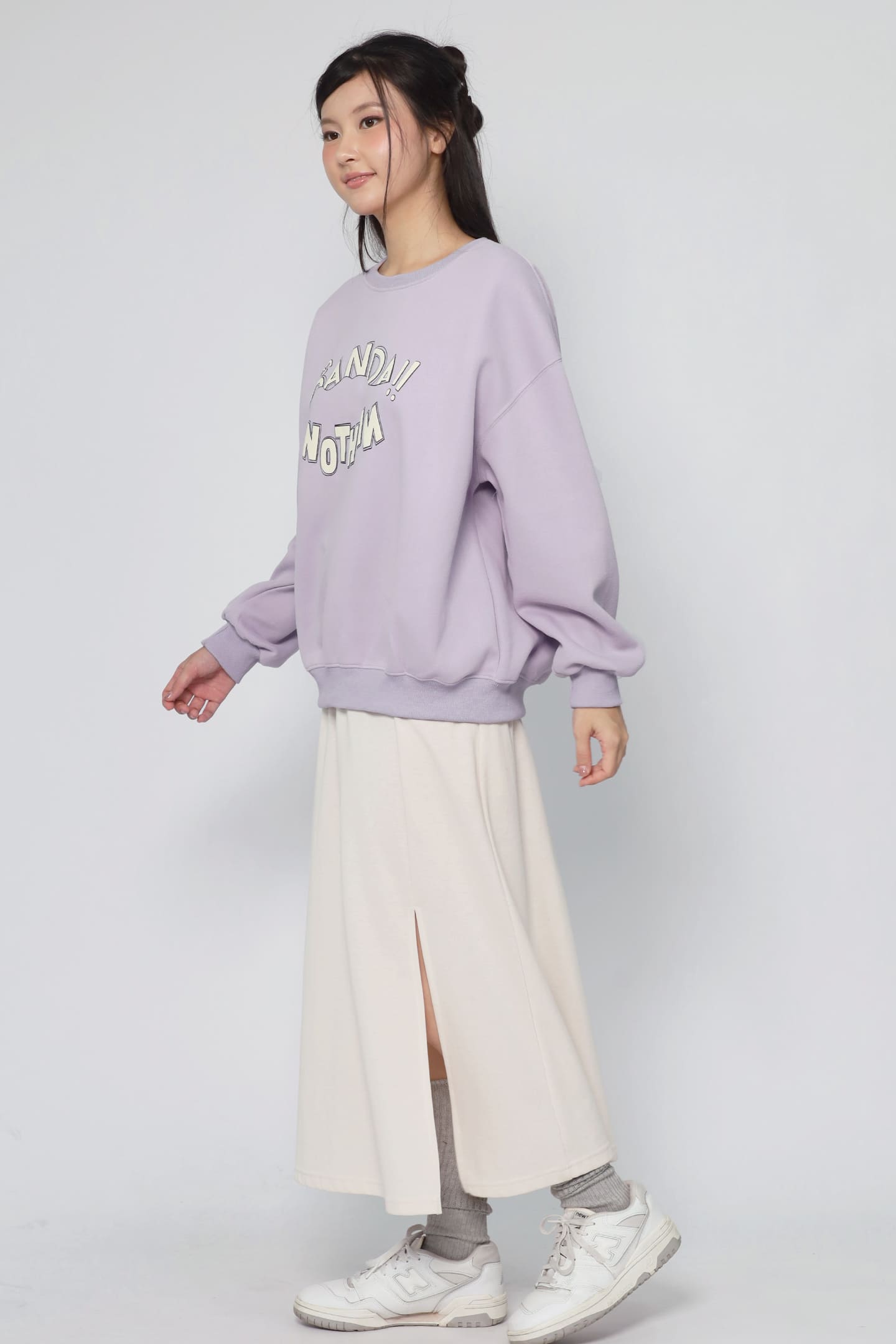 JOY - Nothin Printed Pullover in Liliac Purple