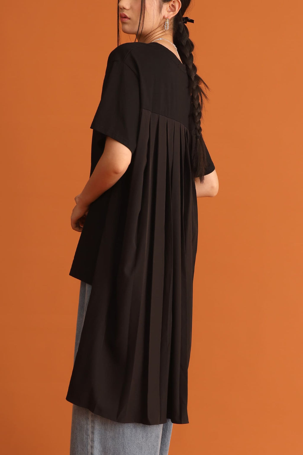 CHOSEN - Odin Back Pleated Top in Black