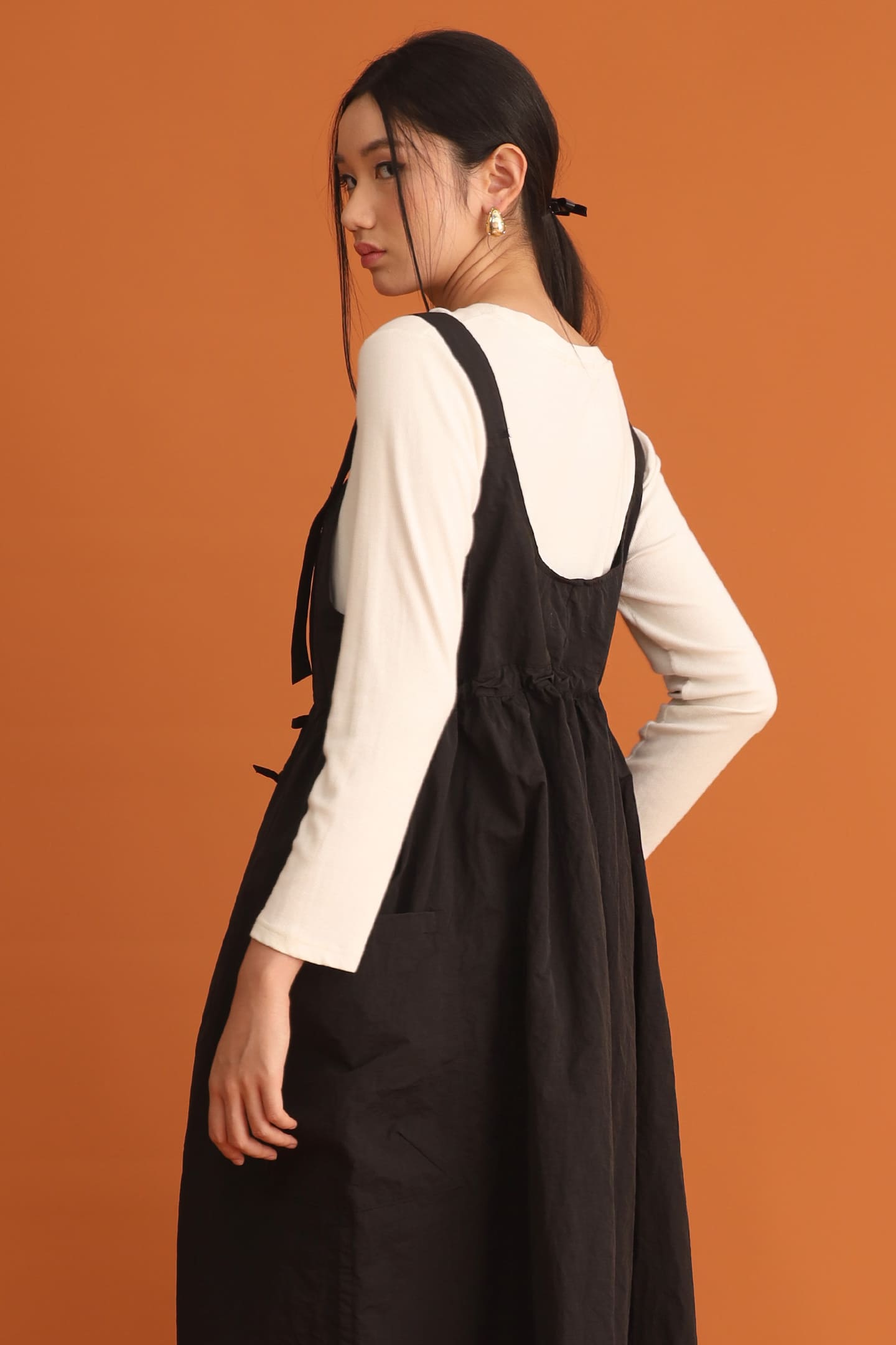 CHOSEN - Ola Pinafore Dress in Black