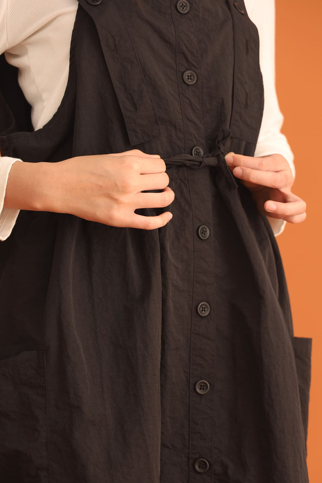 CHOSEN - Ola Pinafore Dress in Black
