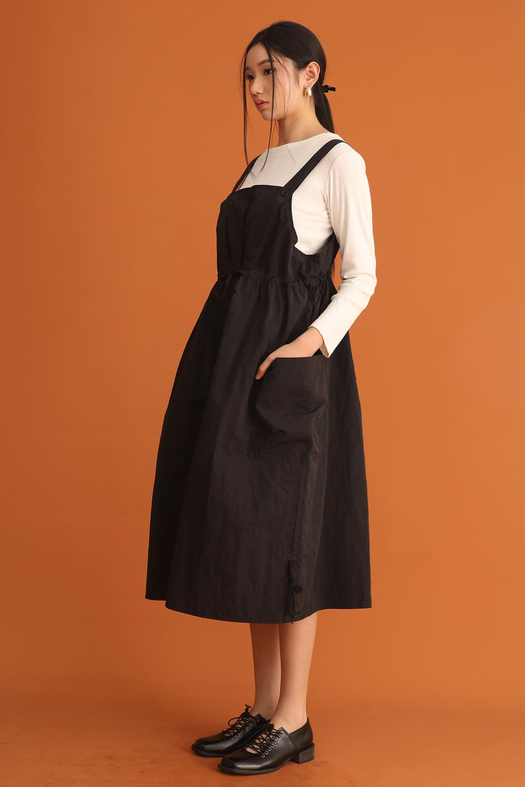 CHOSEN - Ola Pinafore Dress in Black