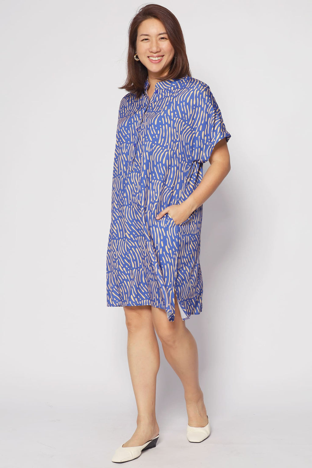 Penn Dress in Yellow Scribbles