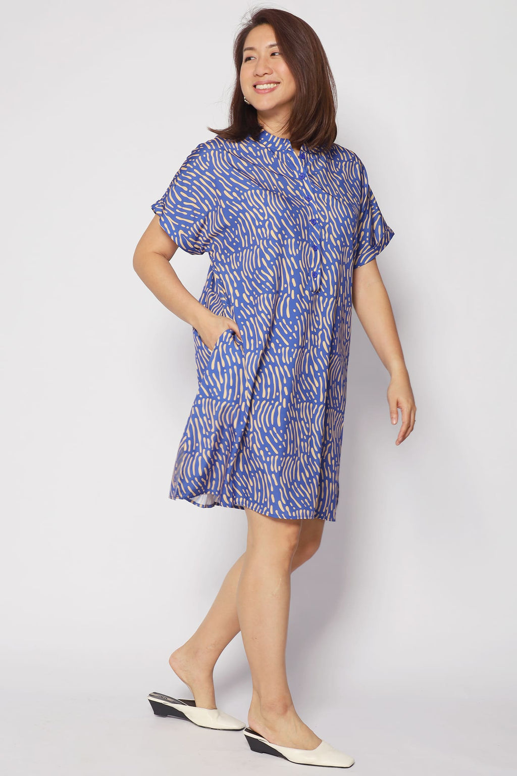 Penn Dress in Yellow Scribbles