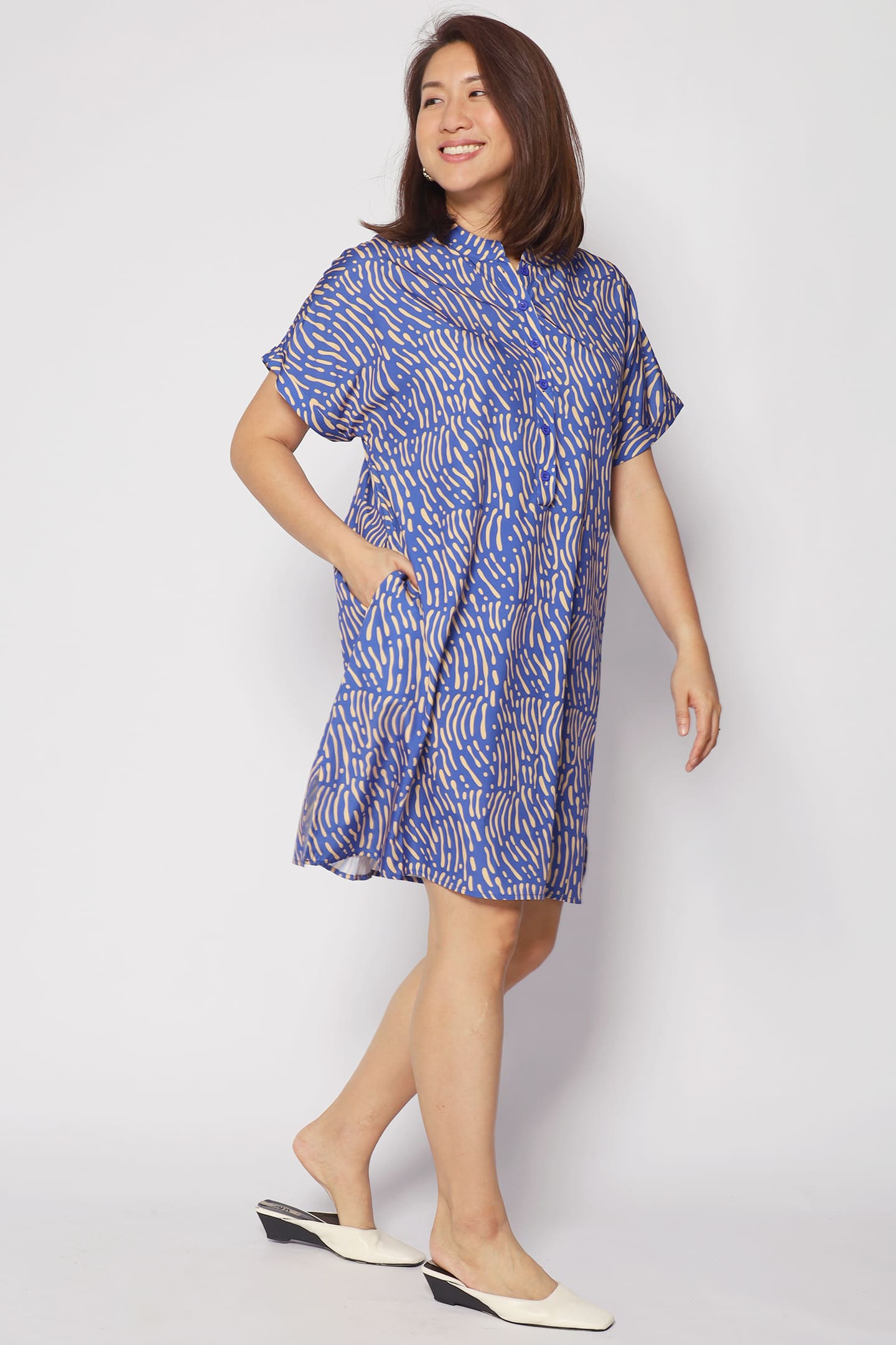 Penn Dress in Yellow Scribbles