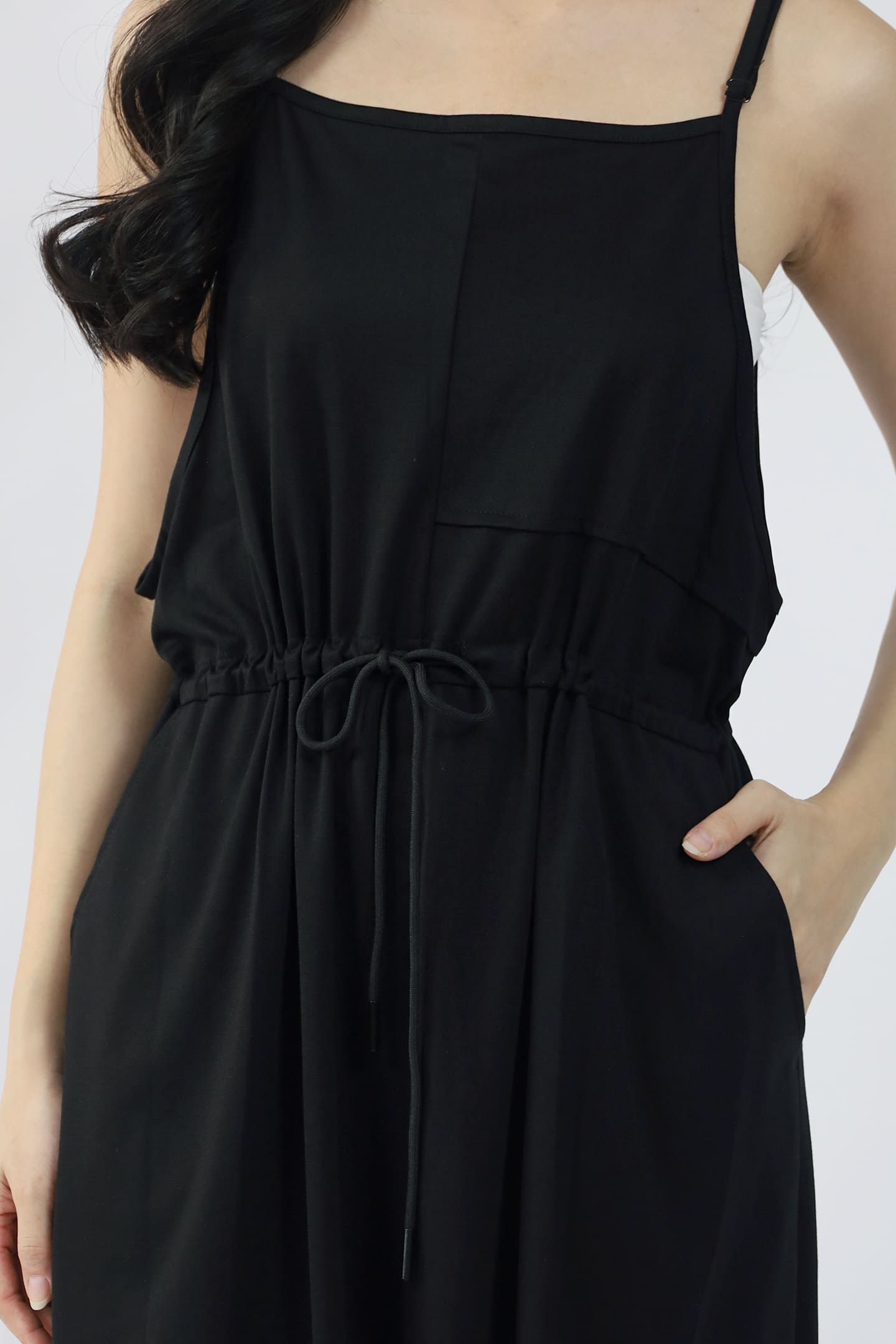 TENCEL - Easy Does It Pinafore Dress in Black