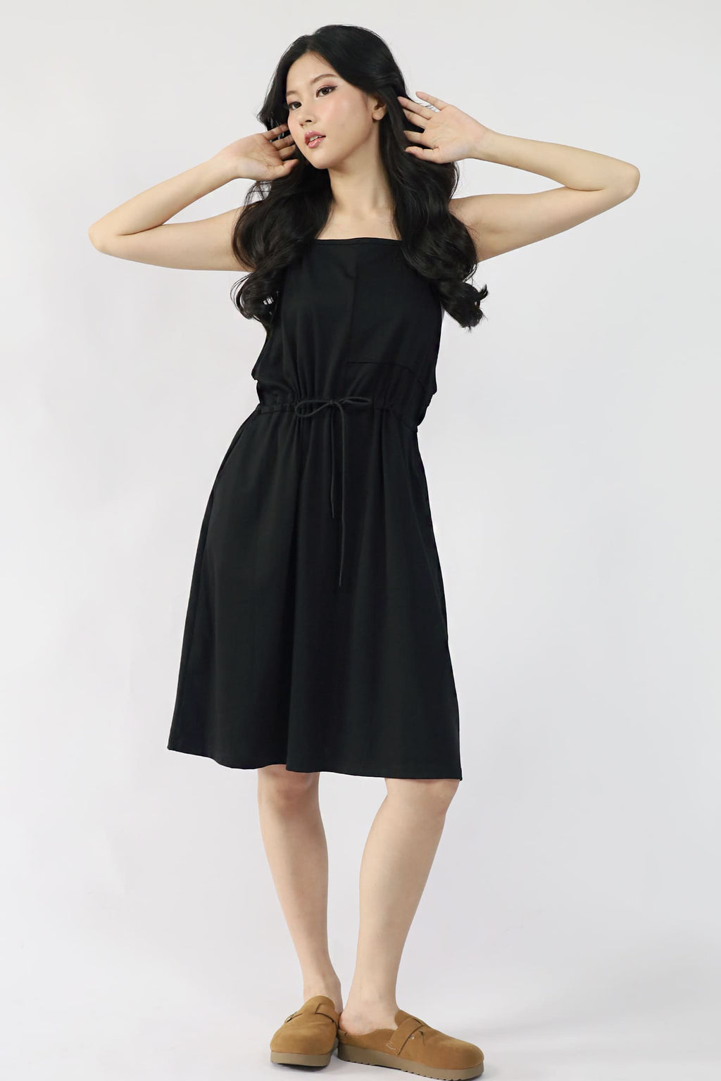 TENCEL - Easy Does It Pinafore Dress in Black