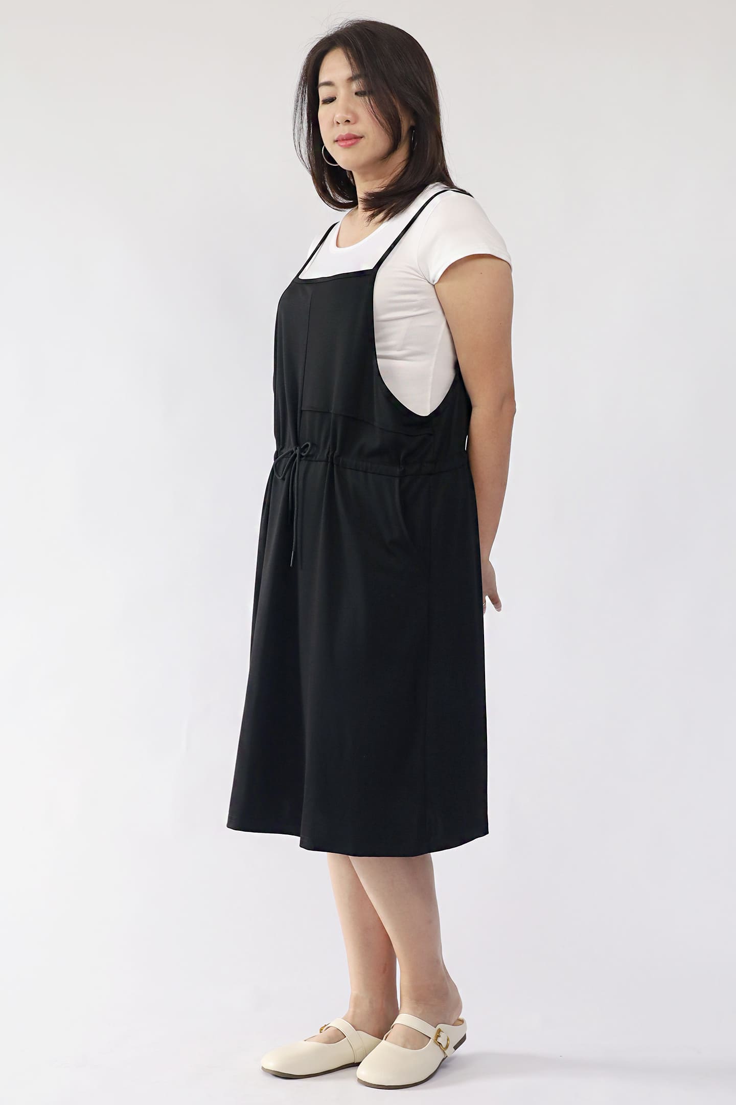 TENCEL - Easy Does It Pinafore Dress in Black