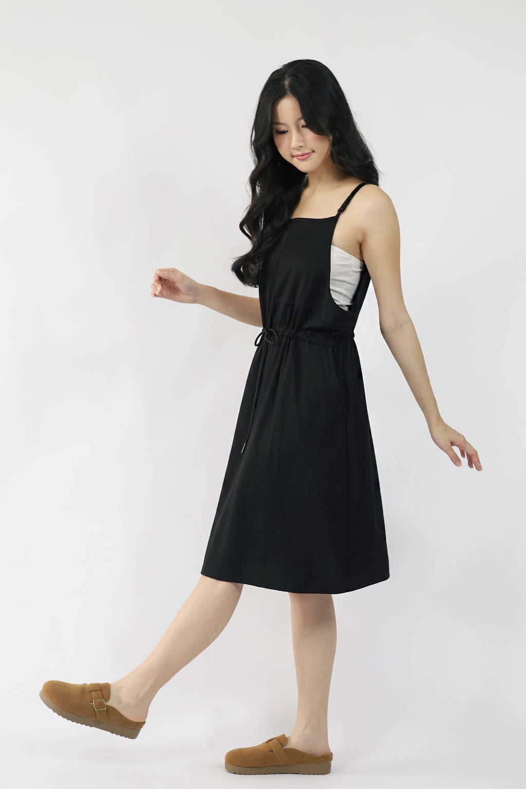 TENCEL - Easy Does It Pinafore Dress in Black