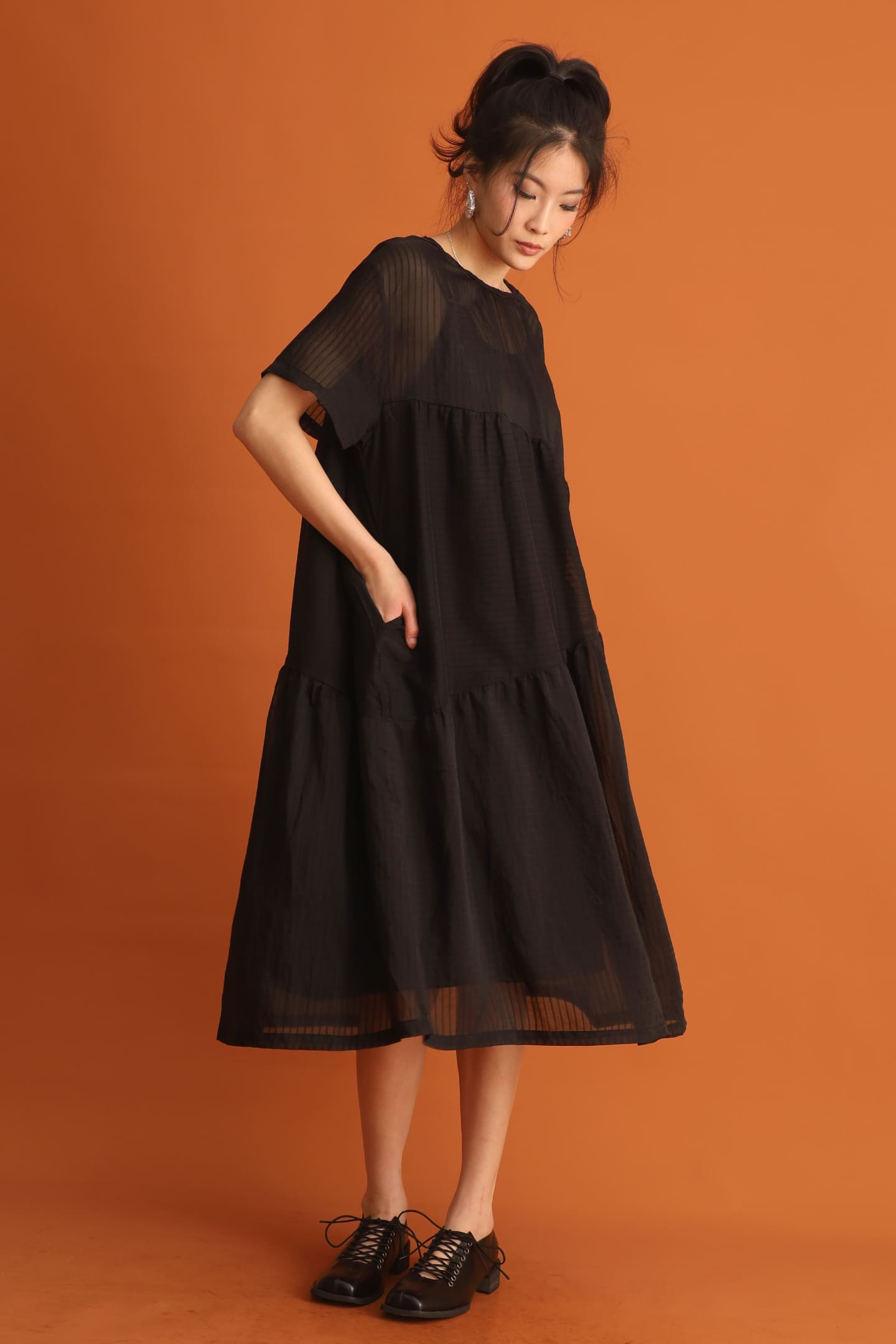 CHOSEN - Shin Hye 2 in 1 Dress Set in Black