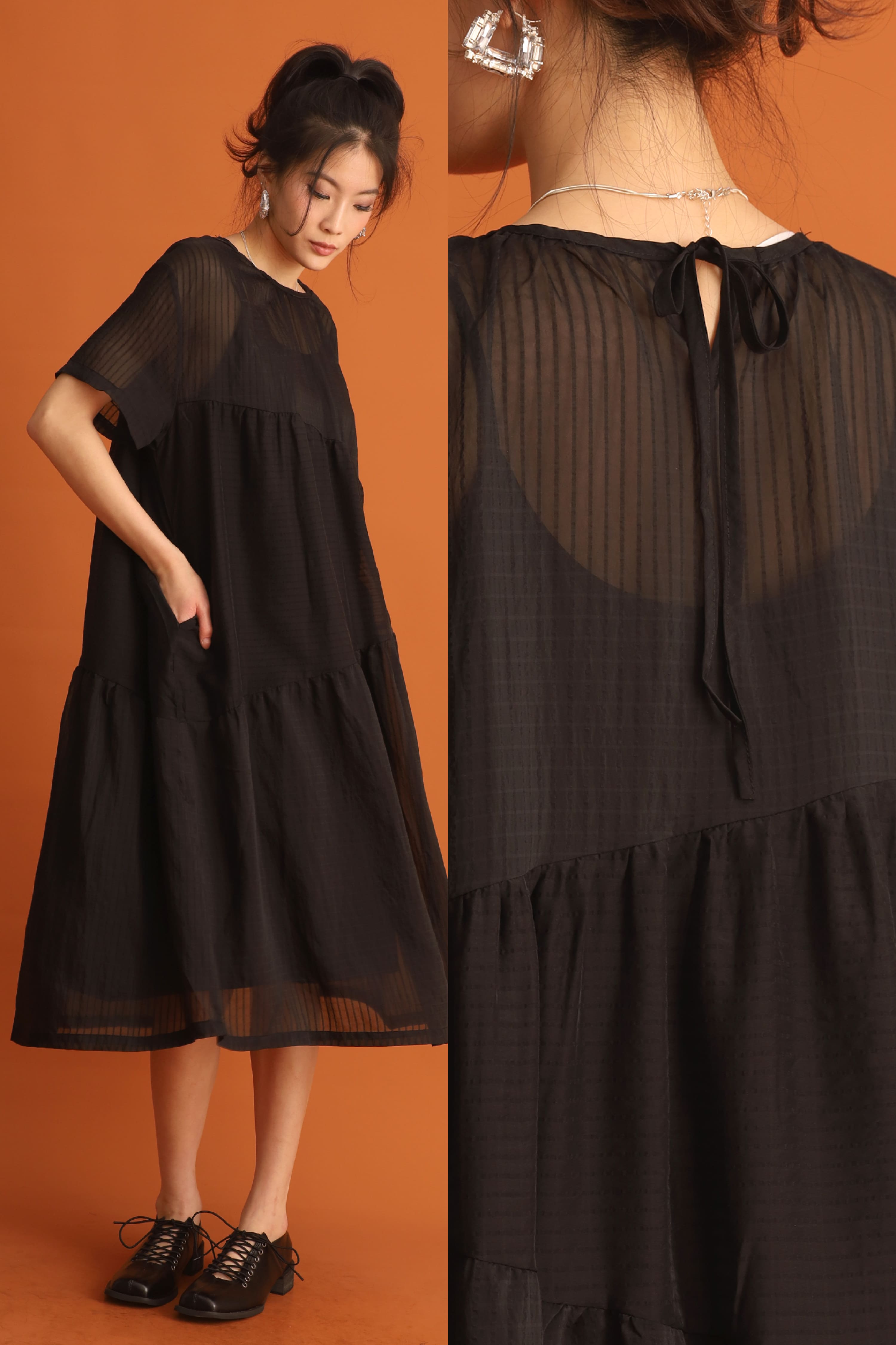 CHOSEN - Shin Hye 2 in 1 Dress Set in Black