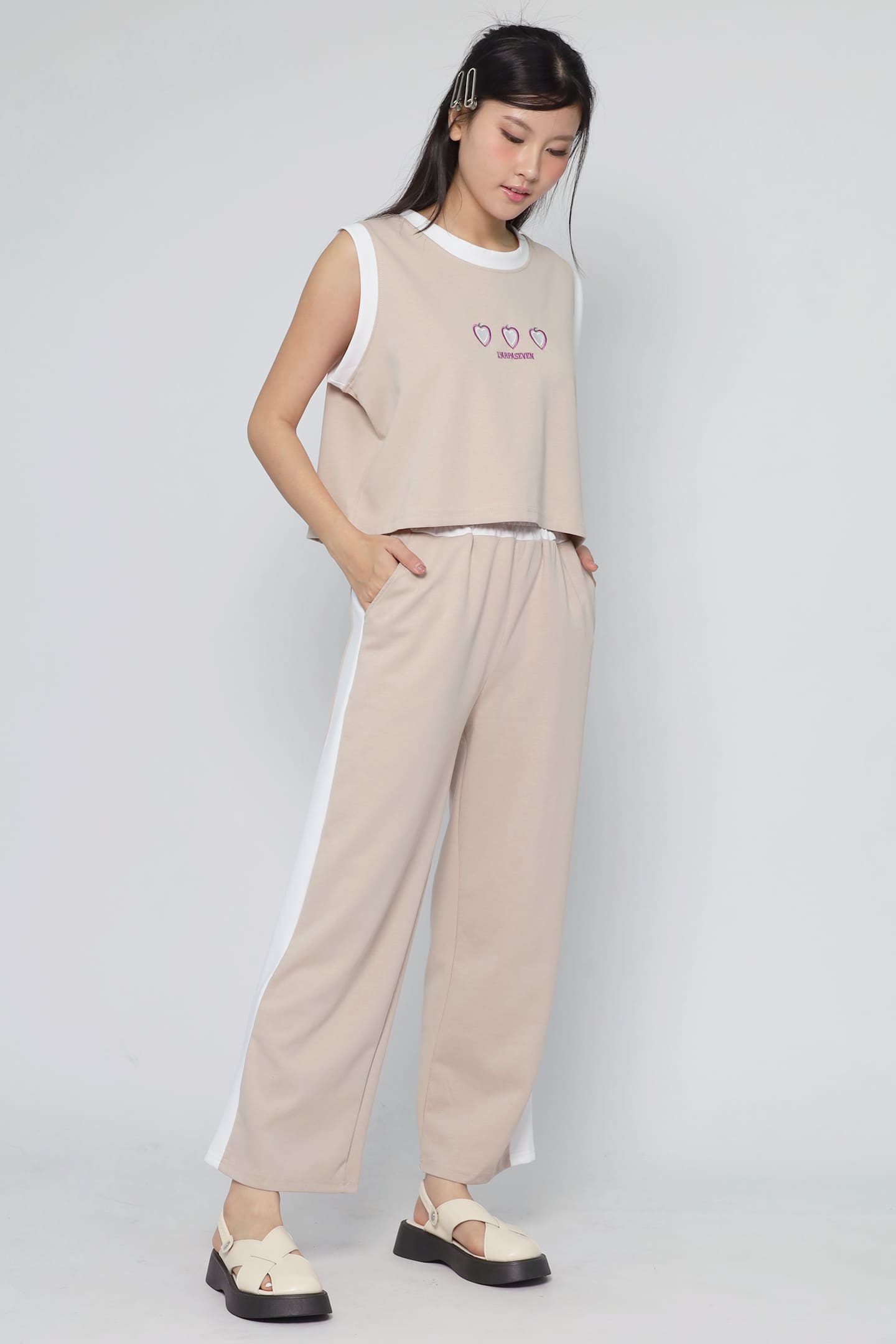 JOY - Triple Hearts 2 in 1 Top and Pants Set