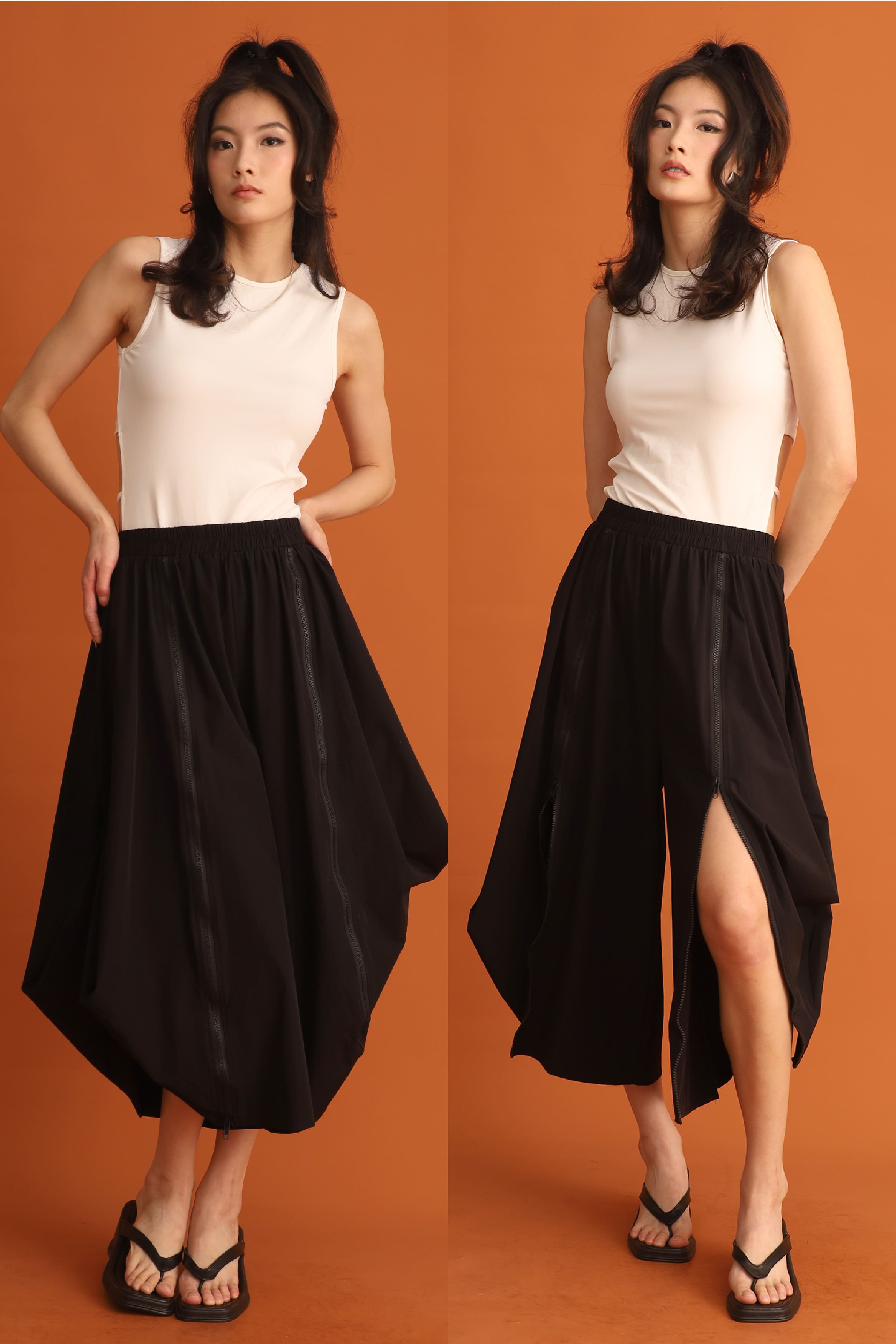 CHOSEN - Suga Zipper Culottes in Black