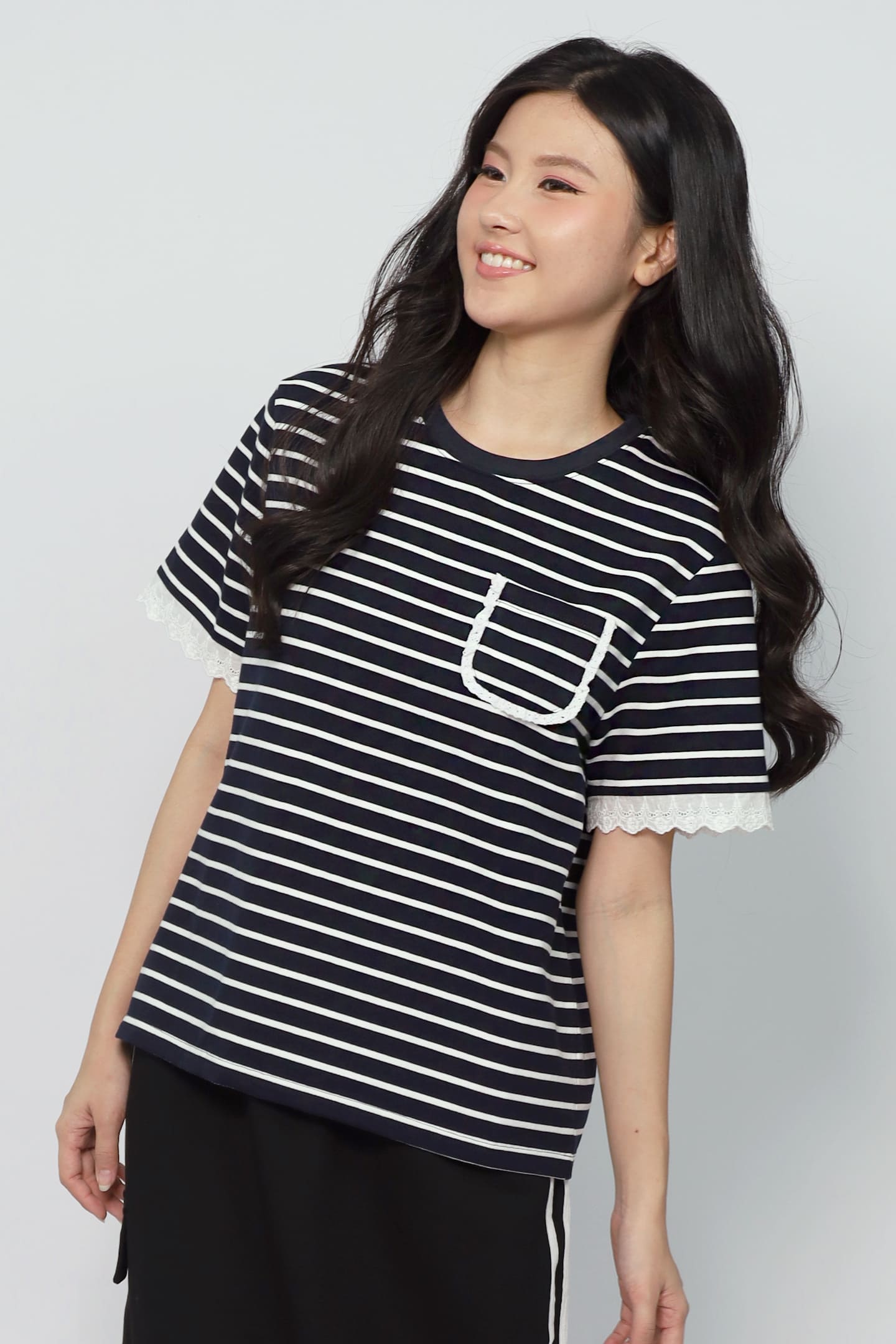 JOY - Sugar Sweet Stripes Lace Top