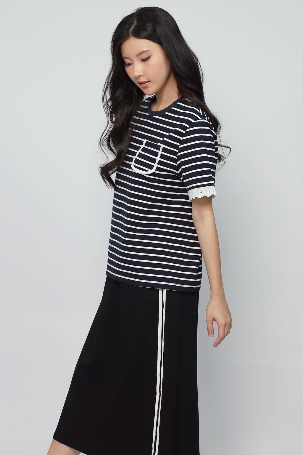 JOY - Sugar Sweet Stripes Lace Top