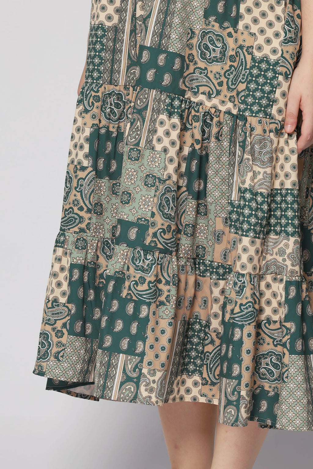 Sydney Dress in Green Paisley