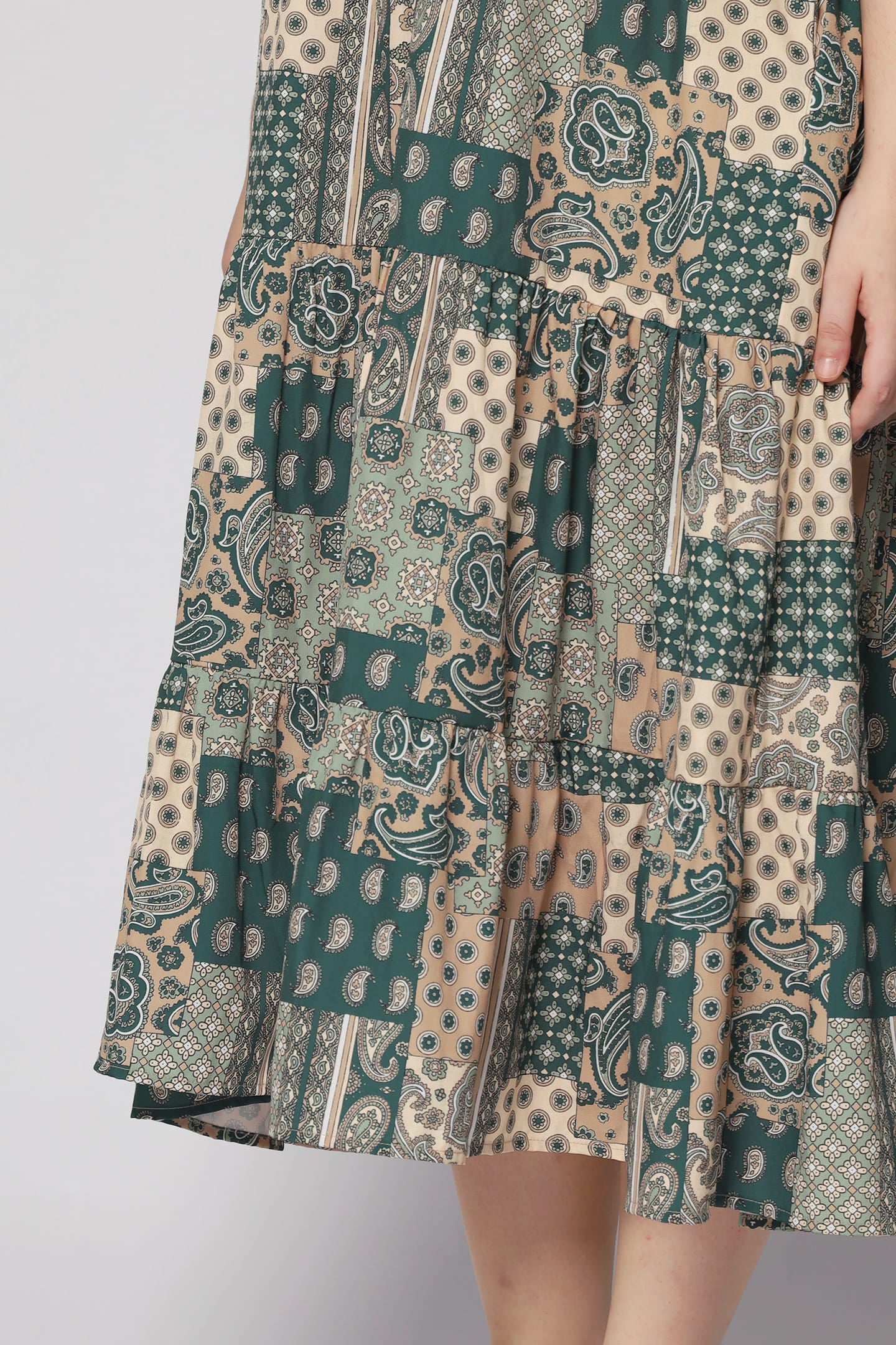 Sydney Dress in Green Paisley
