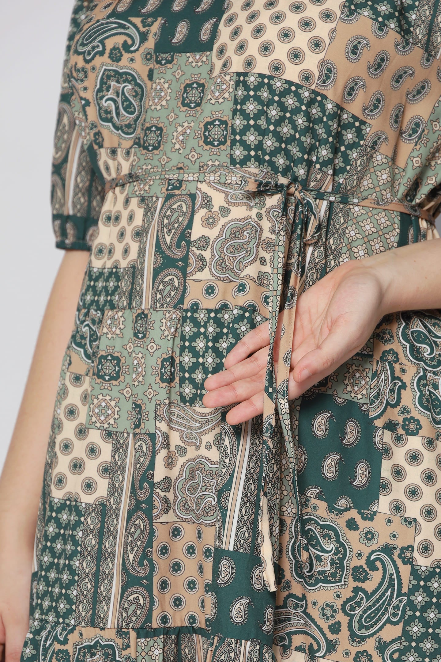 Sydney Dress in Green Paisley