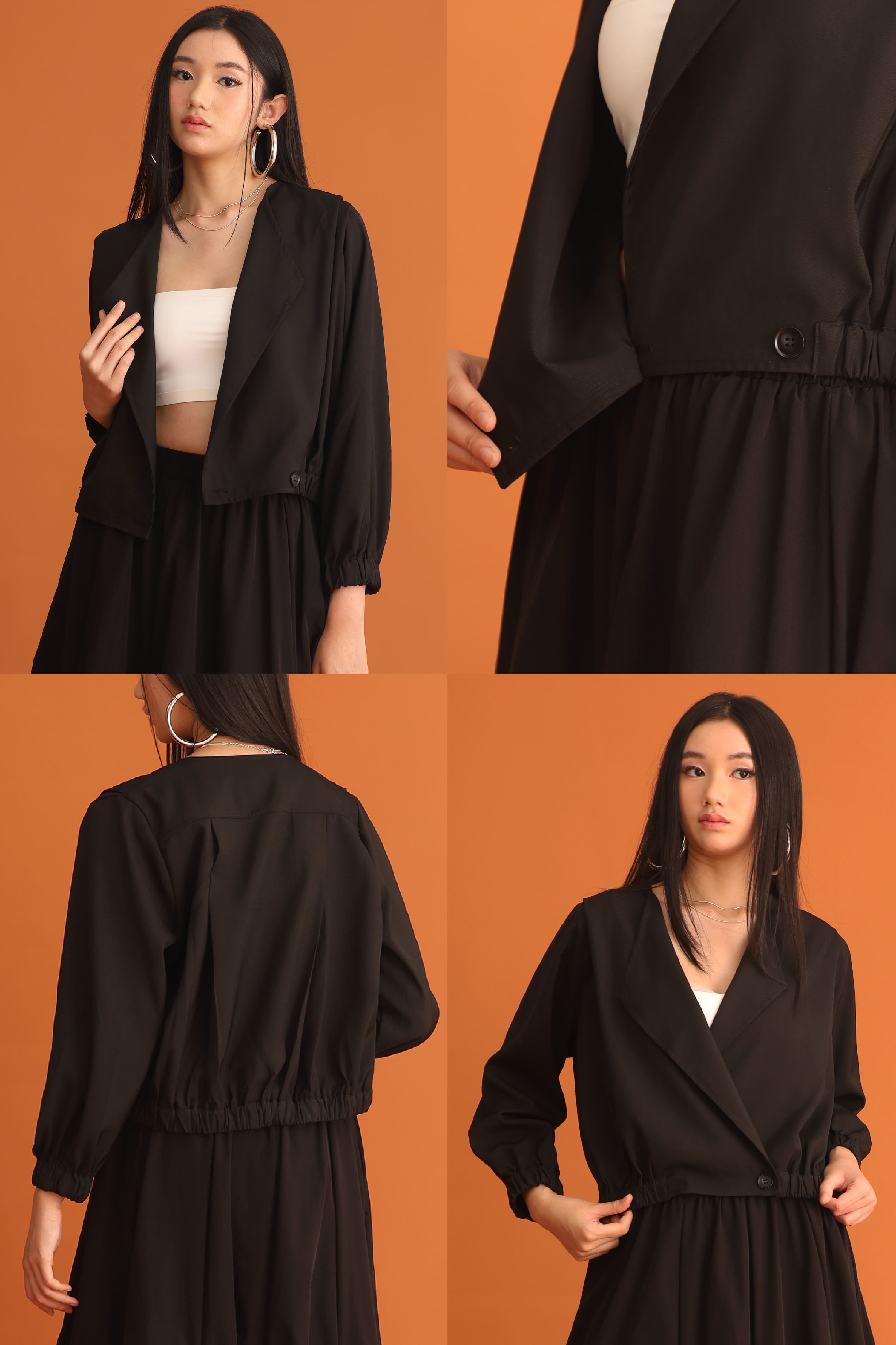 CHOSEN - Tate 2 Way Jacket Top in Black