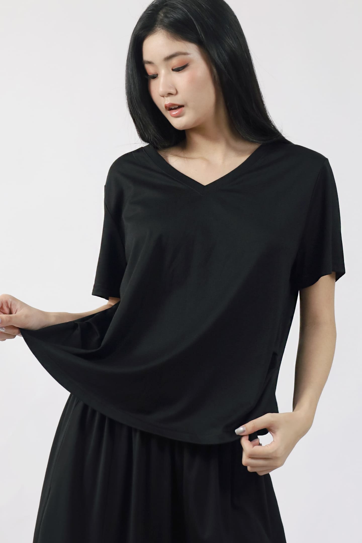 TENCEL - Everytime V Top in Black